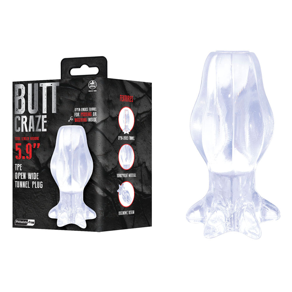 Butt Craze Hollow Butt Plug – 15 cm Transparent Silicone Butt Plug Clear > Anal Range > Tunnel and Stretchers Main image
