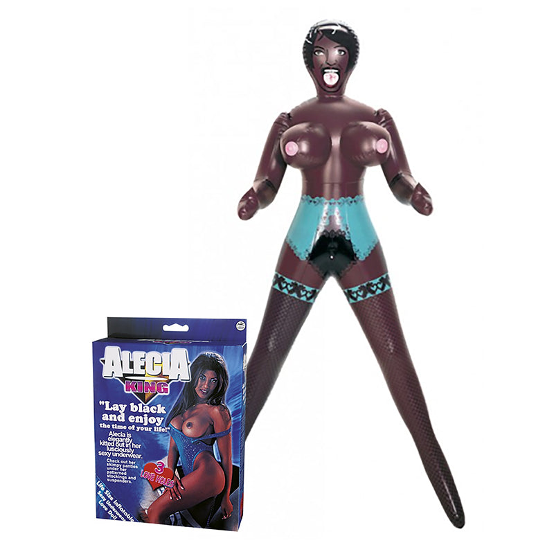 Alecia King Inflatable Blow Up Doll – PVC Life Size Sex Model with Three Orifices Brown > Sex Toys > Sex Dolls > Novelty Inflatables