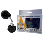 Black Furry Metal Handcuffs With Plush Lining Default Title > Bondage Gear > Handcuffs