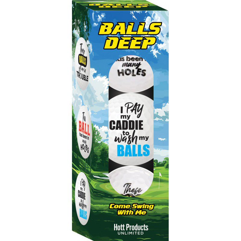Balls Deep Novelty Golf Balls – Set of 3 Humorous Golf Ball Set > Novelties > Gag Gifts
