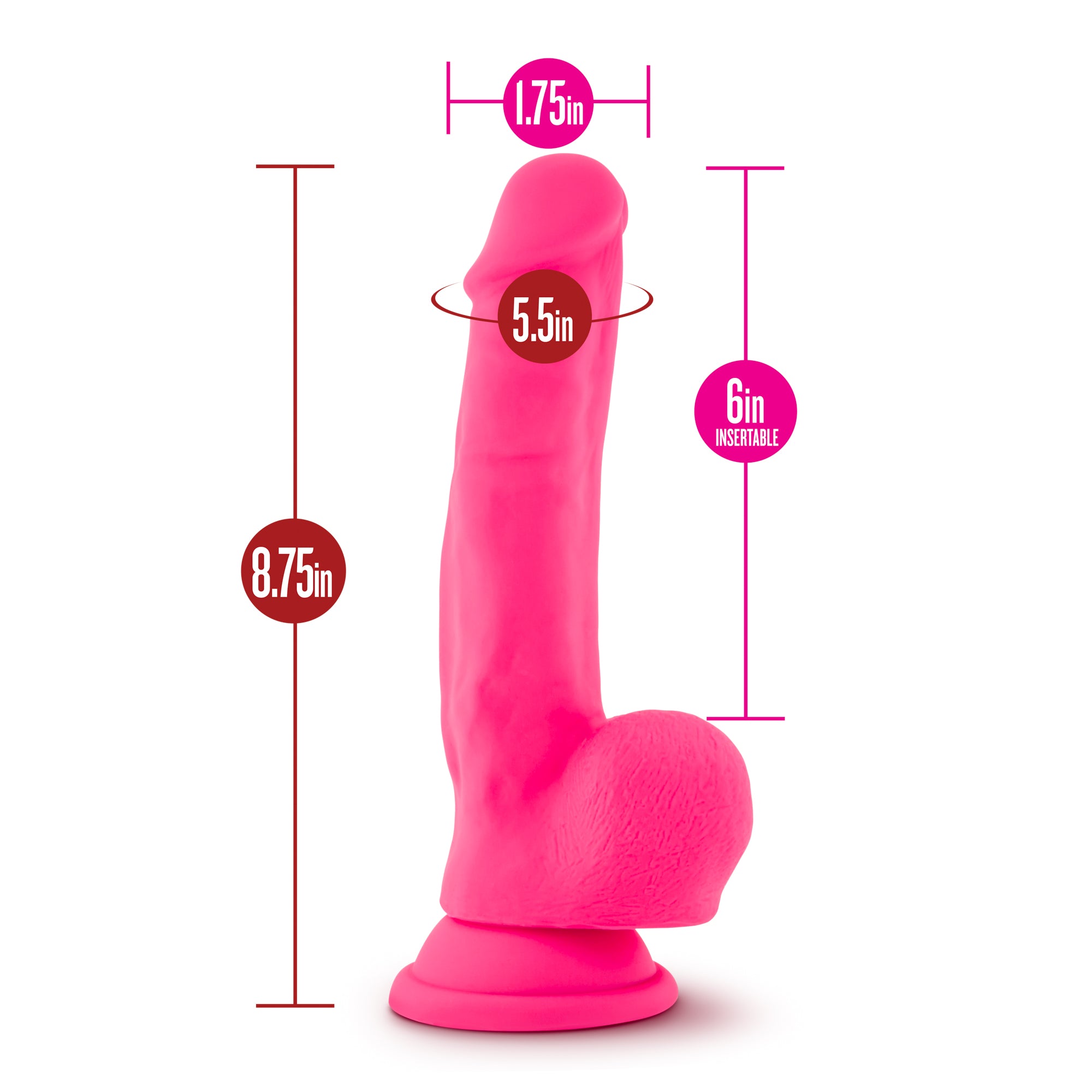 Ruse Shimmy Hot Pink Dong 6 Inch Insertable Pleasure Toy > Dildos > Realistic Dildos