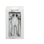 Sex and Mischief Chained Nipple Clamps – Adjustable Rubber-Tipped Nipple Clamps Silver > Sex Toys > Nipple Clamps