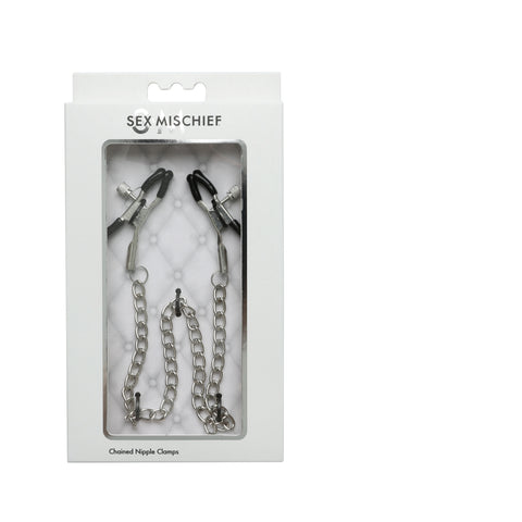 Sex and Mischief Chained Nipple Clamps for BDSM Pleasure Silver > Bondage Gear > Nipple Clamps