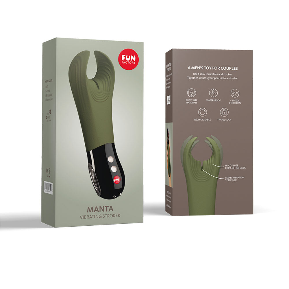 Fun Factory MANTA Moss 18 cm USB Rechargeable Couples Vibrator VIBRATORS-PREMIUM