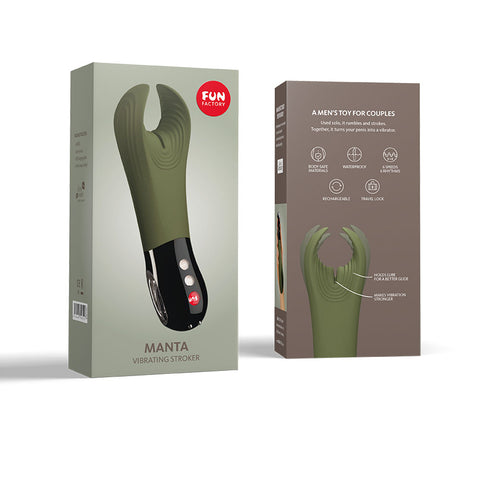 Fun Factory MANTA Moss 18 cm USB Rechargeable Couples Vibrator Green Couples Toys