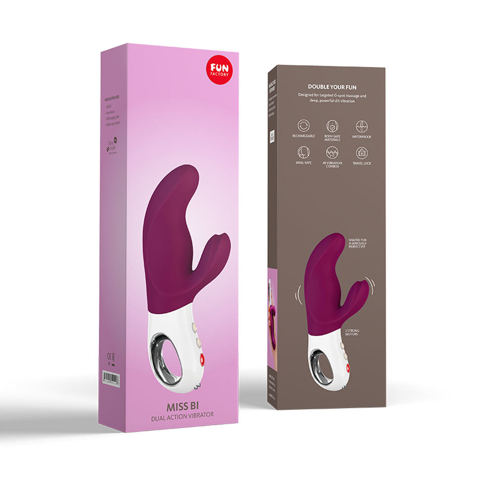 Fun Factory Miss Bi Grape 17cm USB Rechargeable Rabbit Vibrator Purple > Vibrators > Ladies > Rabbit