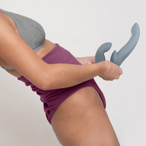 Fun Factory Share Vibe Pro Cool Grey USB Rechargeable Strapless Strap On > Realistic Dildos and Vibes > Strapless Strap Ons