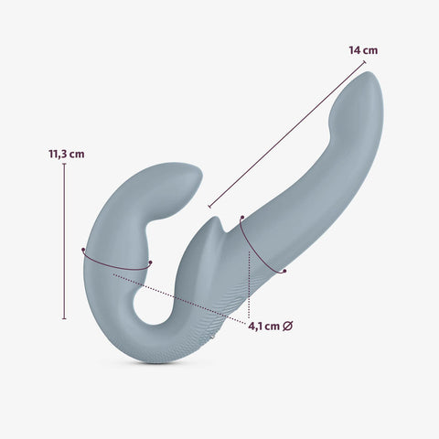 Fun Factory Share Vibe Pro Cool Grey USB Rechargeable Strapless Strap On > Realistic Dildos and Vibes > Strapless Strap Ons