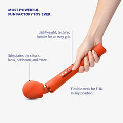 Fun Factory VIM Sunrise Orange 31.3 cm USB Rechargeable Wand Massager VIBRATORS-PREMIUM
