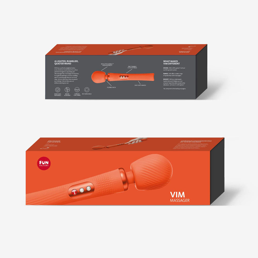 Fun Factory VIM Sunrise Orange 31.3 cm USB Rechargeable Wand Massager VIBRATORS-PREMIUM