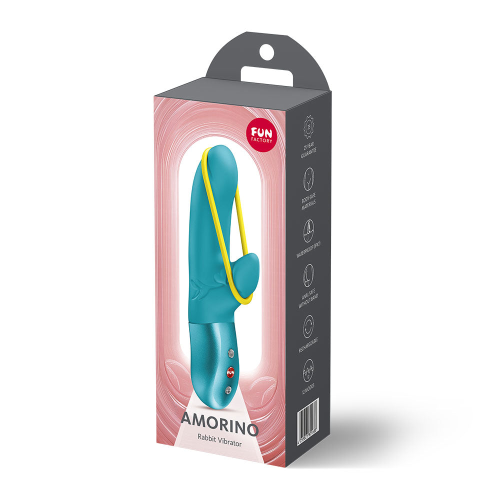 Fun Factory Amorino – USB Rechargeable Silicone Rabbit Vibrator with Flexible Design > Vibrators > Ladies > Rabbit