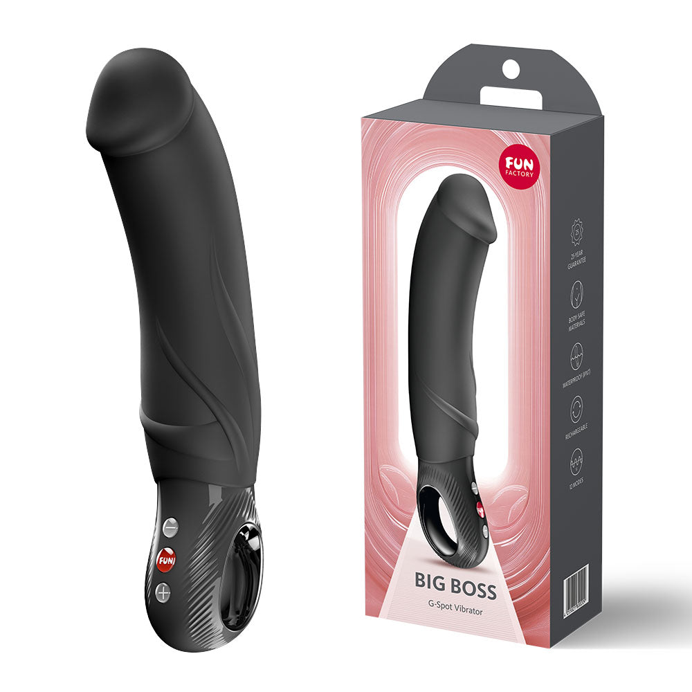 Big Boss 23cm G-Spot Vibrator (Black) – Waterproof Rechargeable Silicone Vibrator Black > Vibrators > G-Spot