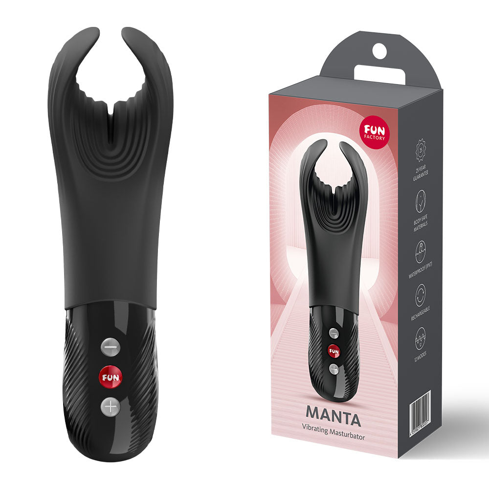 Fun Factory Manta – USB-C Rechargeable Unisex Vibrator Black > Vibrators > Standard Vibrators