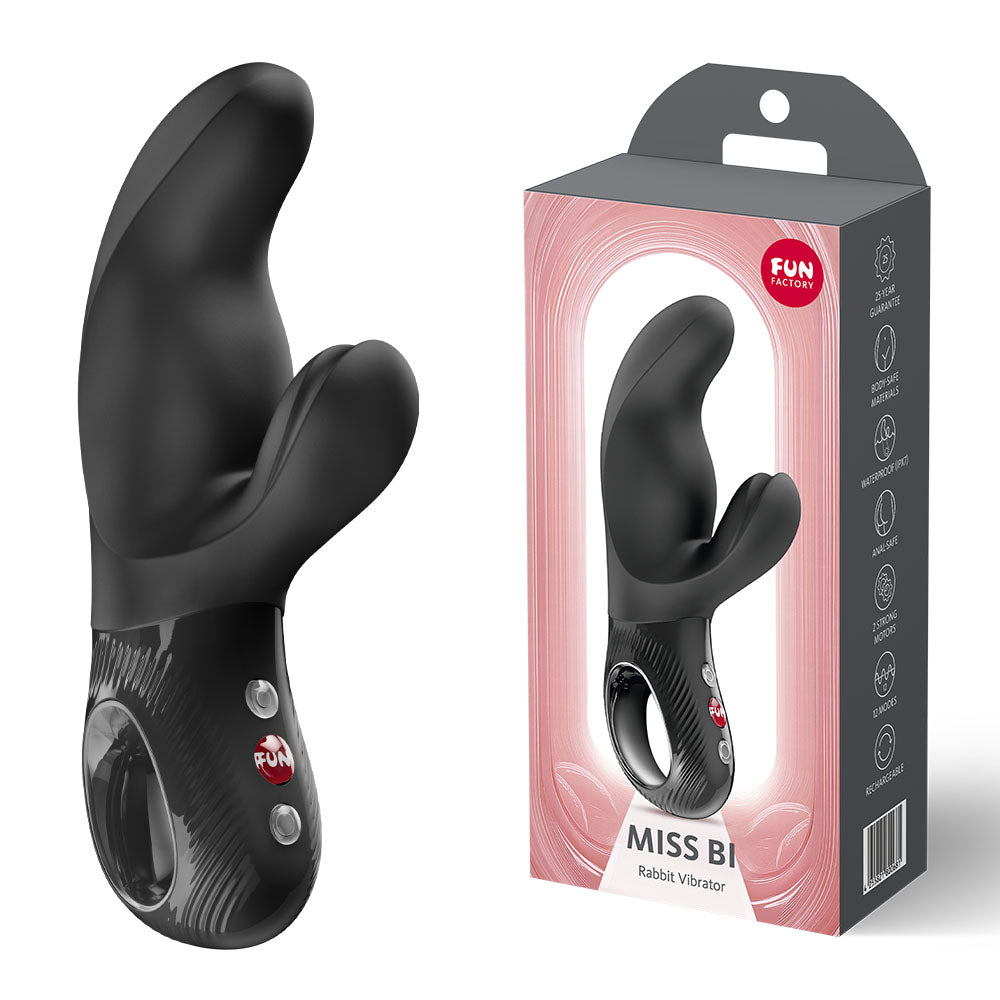 Miss Bi (Black) – Waterproof Dual Rabbit Vibrator > Vibrators > Ladies > Rabbit
