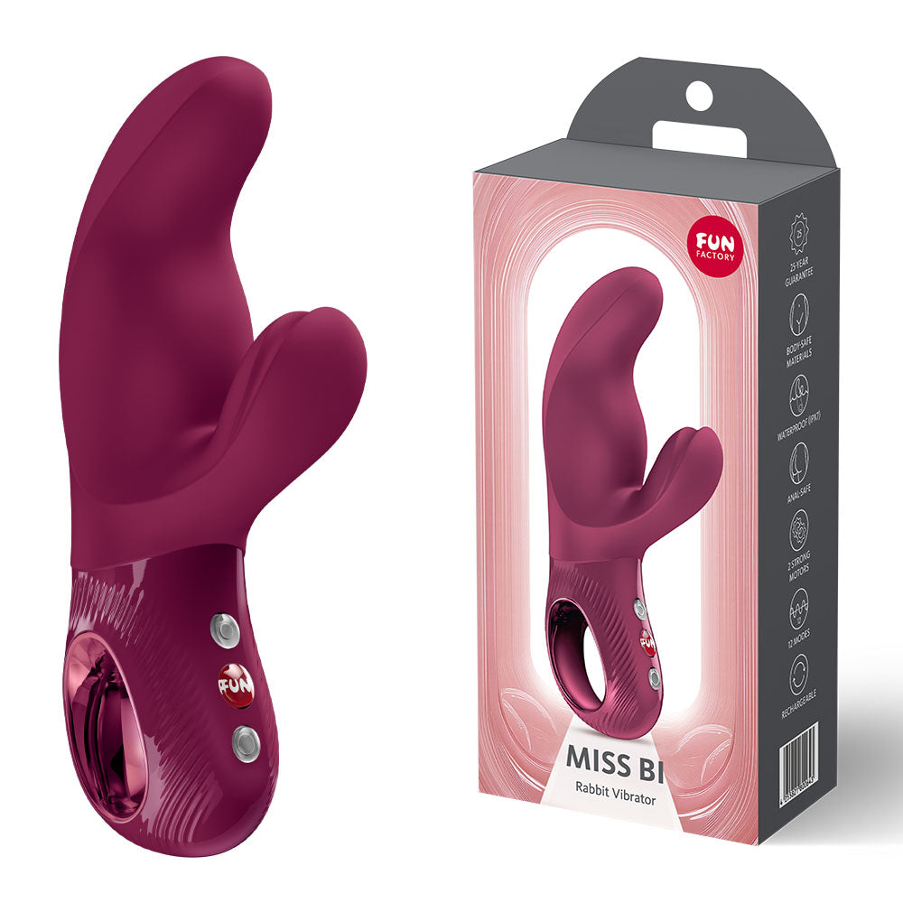 Fun Factory Miss Bi (Wine) – USB-C Rechargeable 17 cm Vibrator Red > Vibrators > Ladies > Rabbit Main image