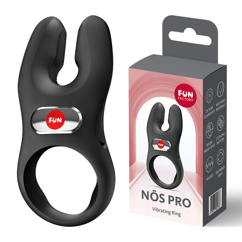 Fun Factory NOS Pro – USB-C Rechargeable Vibrating Cock Ring Black > Cock Ring > Vibrating
