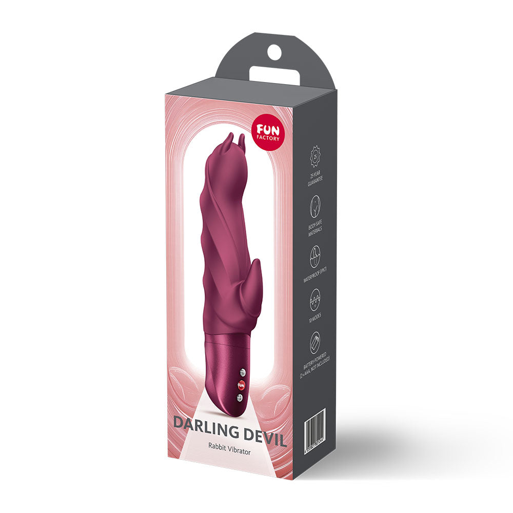 Fun Factory Darling Devil 20 cm Silicone Rabbit Vibrator with Dual Stimulation > Vibrators > Ladies > Rabbit