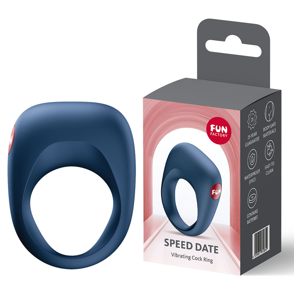 Fun Factory Speed Date – Waterproof Vibrating Cock Ring Blue > Cock Ring > Vibrating