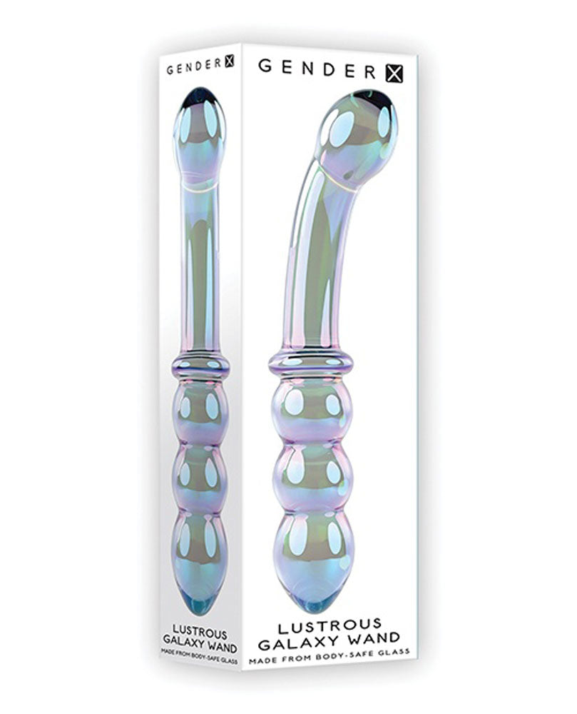 Gender X Lustrous Galaxy Wand – 18.5 cm Double-Ended Glass Massager > Glass > Dildos