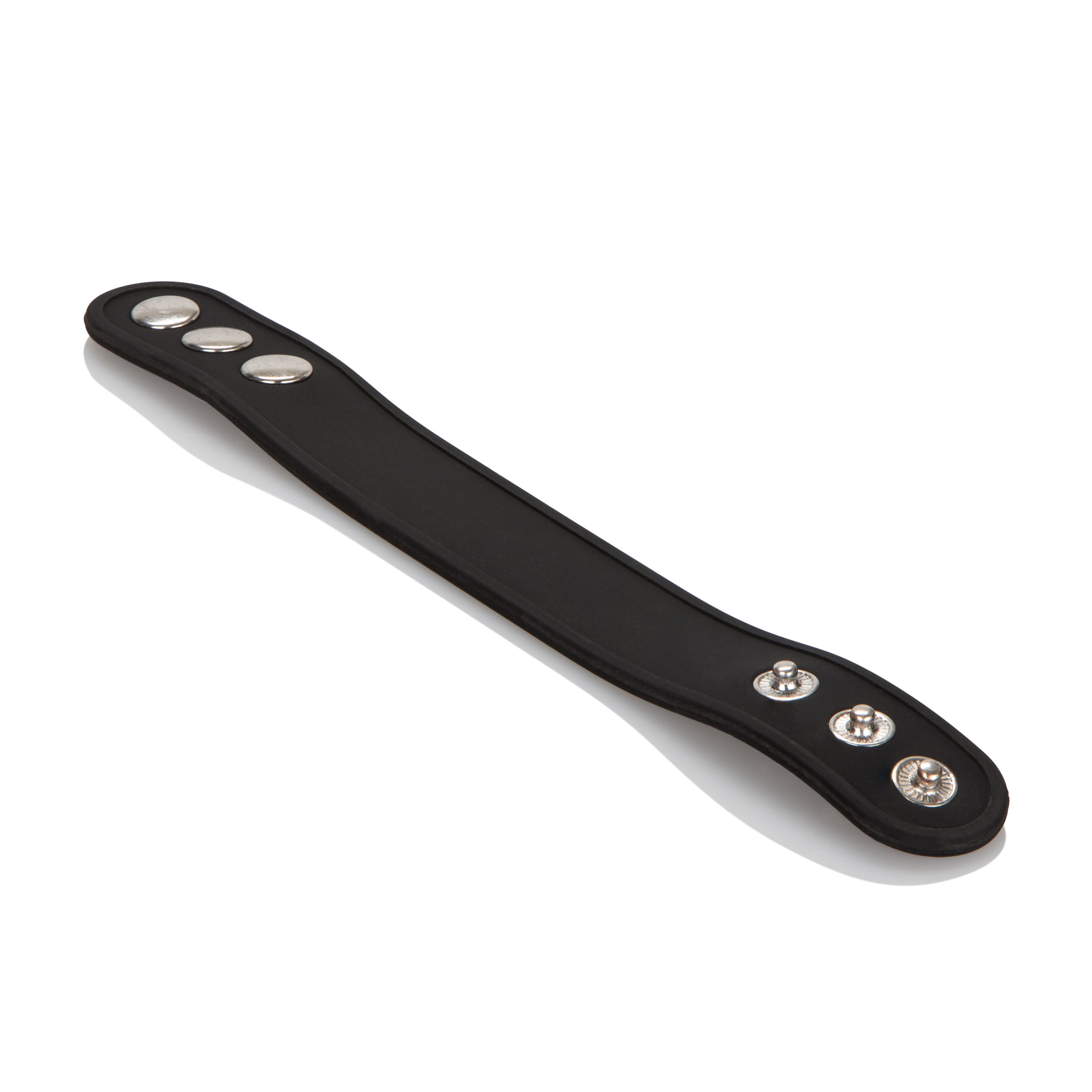 Silicone Tri-Snap Erection Ring Black with Adjustable Heavy-Duty Hardware COCK RINGS Adjustable