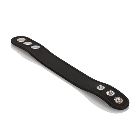 Silicone Tri-Snap Erection Ring Black with Adjustable Heavy-Duty Hardware COCK RINGS Adjustable