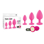 Heart Light Silicone Anal Training Kit Pink Glow in the Dark Flexible Sizes Small Medium Large Default Title > Anal Range > Butt Plug Kits