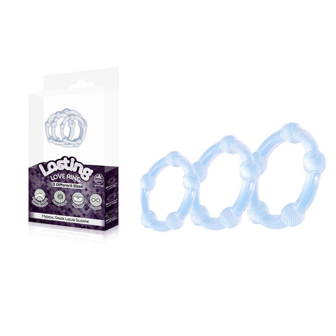 Lasting Love Ring 3 Piece Set - Silicone Cock Rings - Clear Clear > Cock Ring > Sets