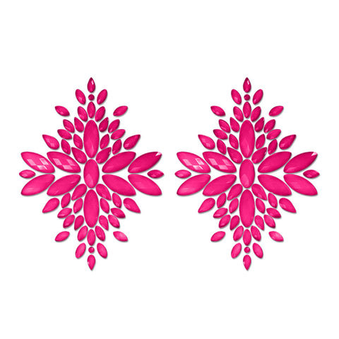 Glow Fashion Pasties Set Neon Pink Glow in the Dark Crystal Accessories Pasties