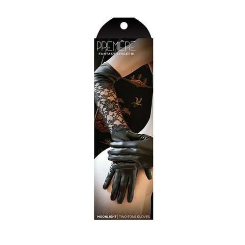 Premiere Moonlight Two Tone Gloves in Black One Size Adult Accessory Lingerie