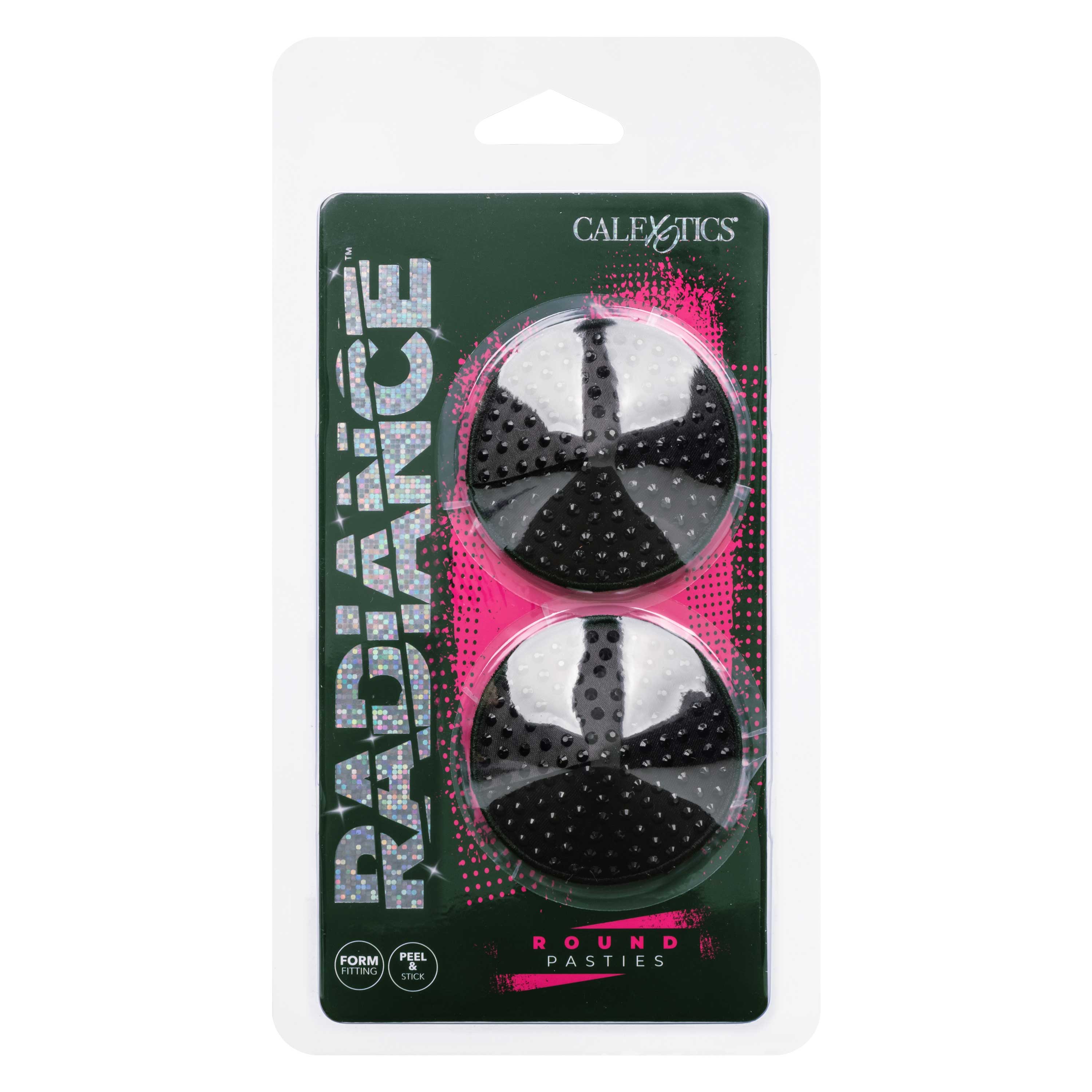 Radiance Round Pasties Black Reusable Sparkling Gem Accent Nipple Covers Black One Size > Clothes > Pasties