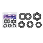 Hardcore Powerful Advanced Cock Ring Set of 5 in Smoke Clear > Cock Ring > Sets