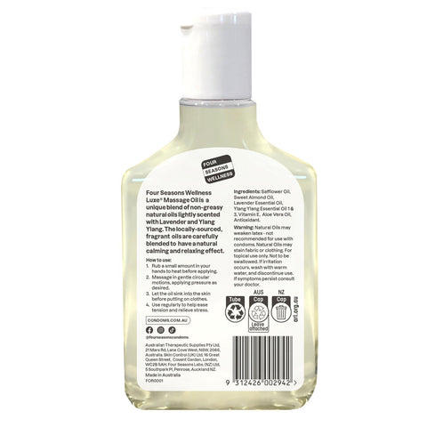 Four Seasons Massage Oil 150 mls with Lavender and Ylang Ylang Scent > Essentials > Massage Oil