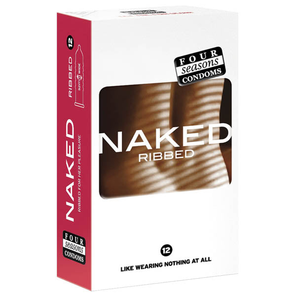 Four Seasons Naked Ribbed Ultra Thin Ribbed and Lubed Condoms 12 Pack > Essentials > Condoms