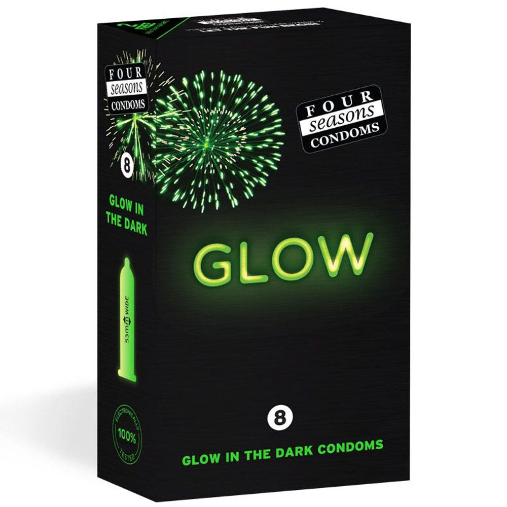 Four Seaons Glow N' Dark Condoms 8 Pack > Essentials > Condoms > Non-Latex