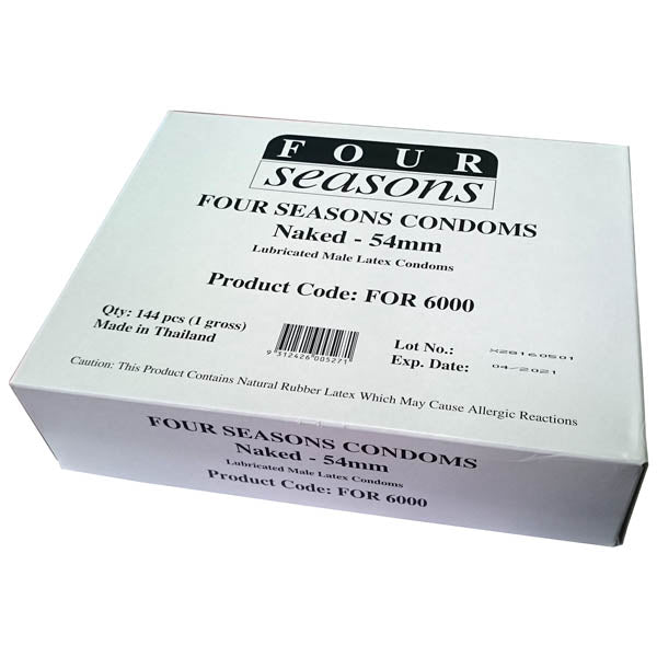 Four Seasons Naked Condom – Sheer, Sensitive Latex Condom 144pc Bulk Pack > Essentials > Condoms