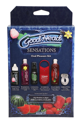 GoodHead Sensations Kit – 6 Piece Oral Pleasure Lotion Set > Essentials > Massage Gift Set