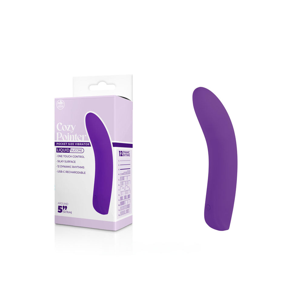 Cozy Pointer – Silicone One-Touch Rechargeable 5 Inch Vibrator Secondary image