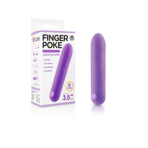 Finger Poke 3.5 Inch Vibrating Bullet Purple Purple > Sex Toys For Ladies > Finger Vibrators
