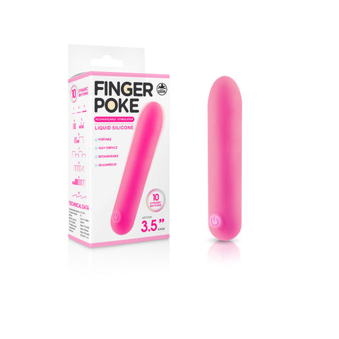 Finger Poke 3.5 Inch Vibrating Bullet Pink Pink > Sex Toys For Ladies > Finger Vibrators