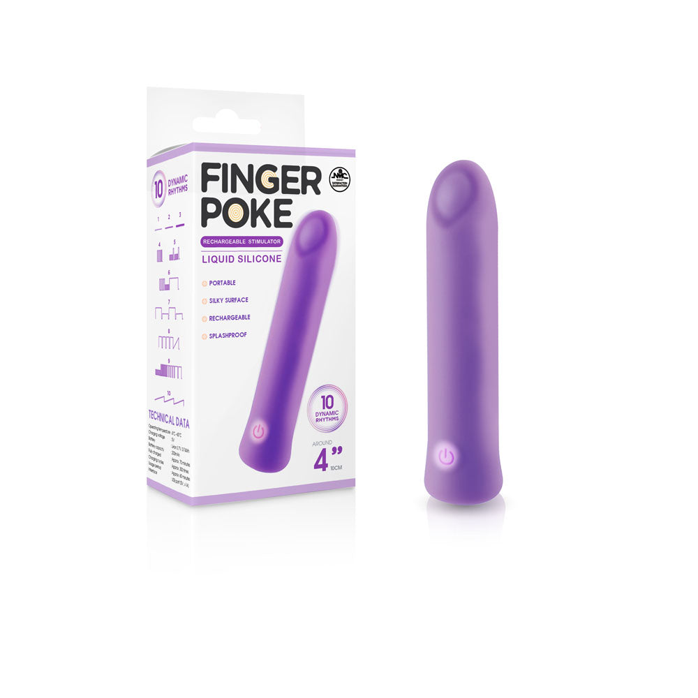 Finger Poke - 4" Vibrating Bullet - Purple