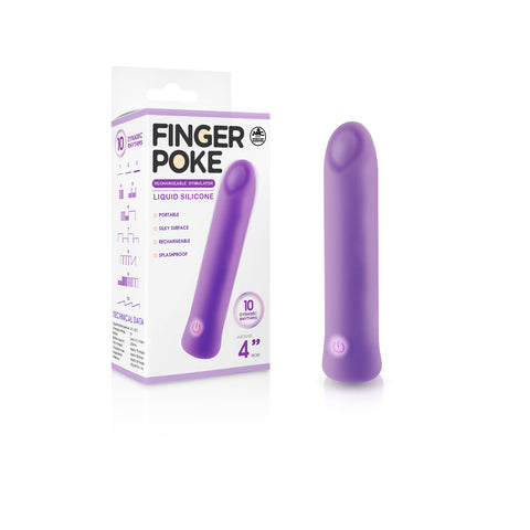Finger Poke 4 Inch Vibrating Bullet Purple Purple > Sex Toys For Ladies > Finger Vibrators