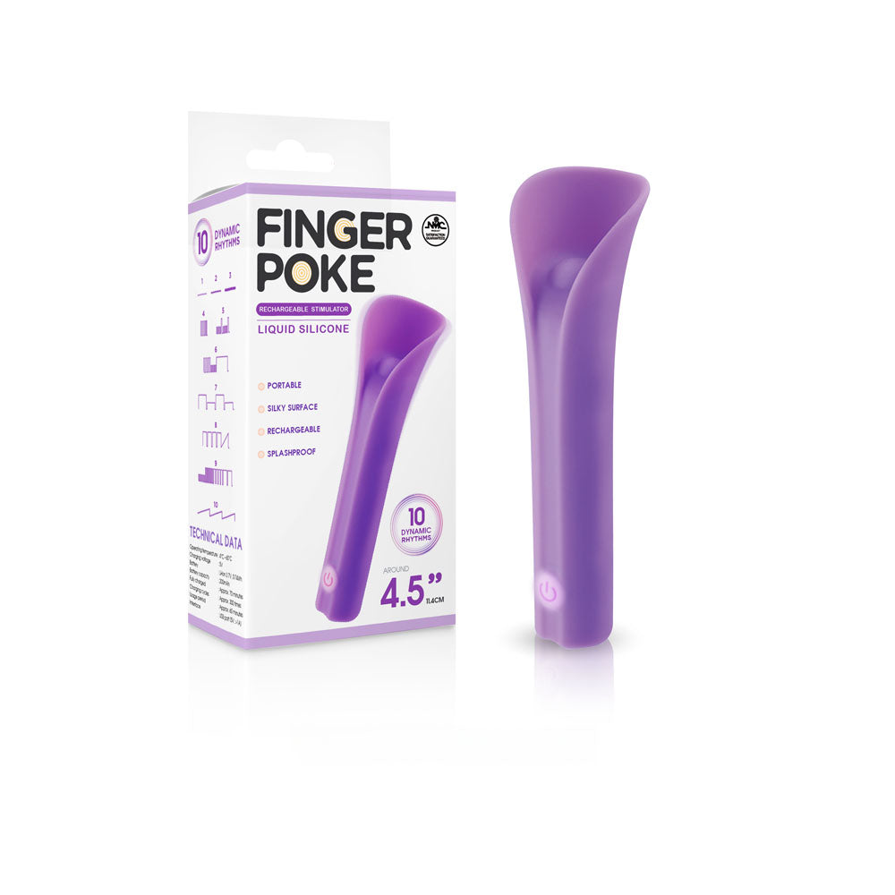 Finger Poke 4.5 Inch Vibrating Stimulator in Purple Purple > Vibrators > Finger Vibrators