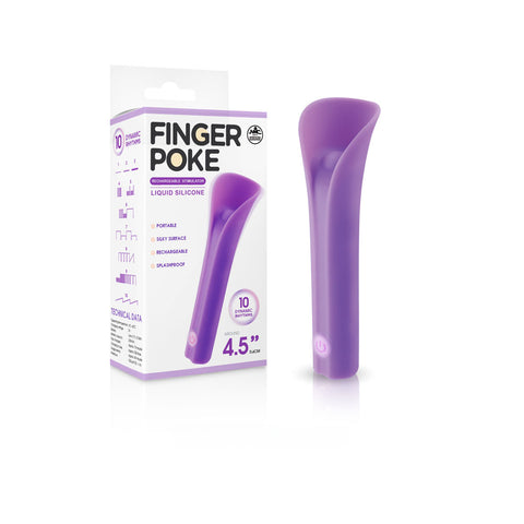 Finger Poke 4.5 Inch Vibrating Stimulator in Purple Purple Finger Stimulator