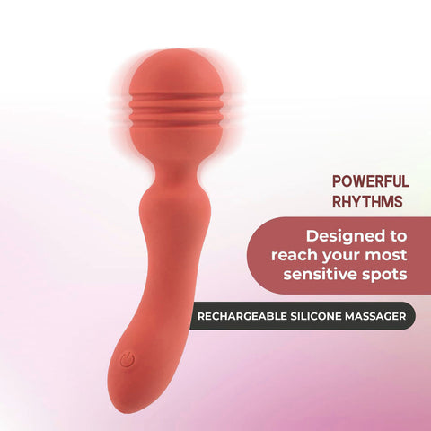 Xciter Orange 16.5 cm USB Rechargeable Massage Wand Electric Massager