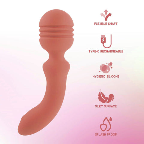 Xciter Orange 16.5 cm USB Rechargeable Massage Wand Electric Massager