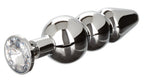 Star Fucker Beaded Plug With Stretchy Black Silicone Dual Enhancer and Silver Metal Probe > Anal Range > Prostate Plugs