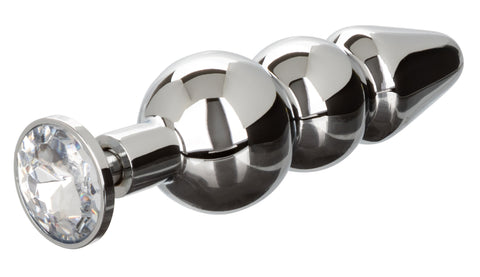 Star Fucker Beaded Plug With Stretchy Black Silicone Dual Enhancer and Silver Metal Probe > Anal Range > Prostate Plugs