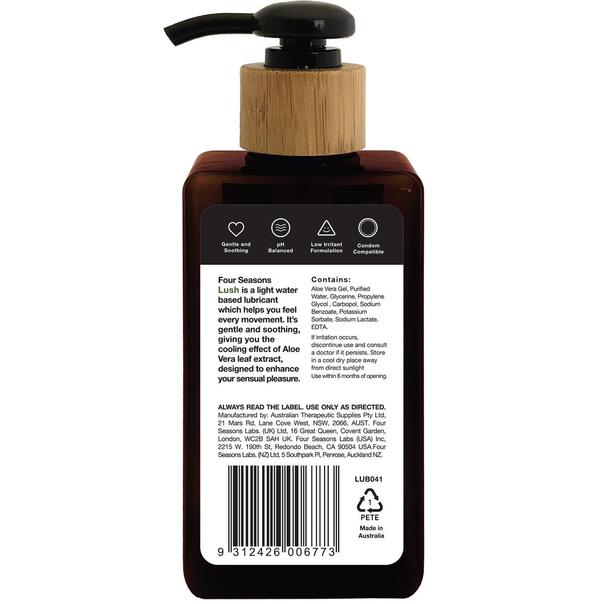 Four Seasons Lush Aloe Vera Lubricant 200ml > Lube > Water Based