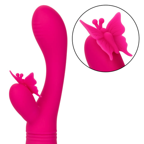 Butterfly Kiss Flutter Rechargeable Vibrator in Pink with 10 Vibration Functions and Dual Motors VIBRATORS-RABBIT