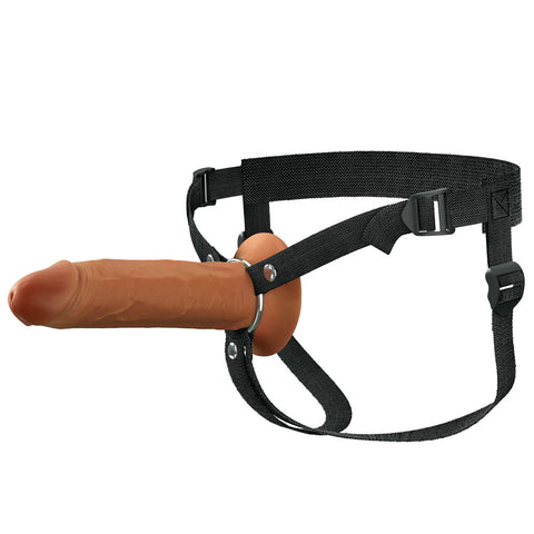 FX Elite 8 Inch Silicone Hollow Strap On Tan 20 cm Hollow Strap On STRAP-ONS